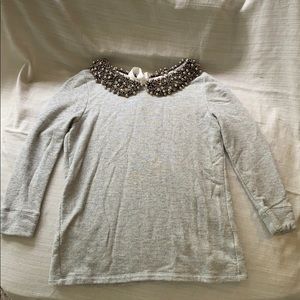 Anthropolgie Beaded Collar Sweater